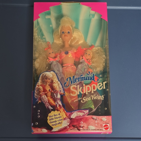 Mattel Mermaid Skipper with Sea Twins - Orange  and Purple - Picture 1 of 8